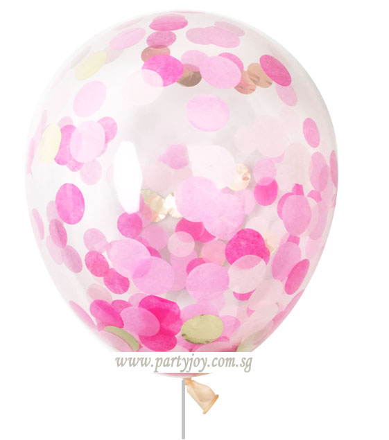 Confetti Pink and Rose Helium Latex Balloon